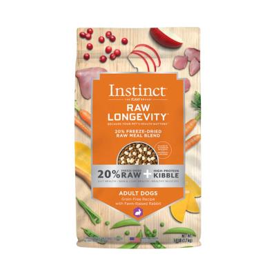 Instinct Longevity 20% Freeze-Dried Raw Meal Blend Dry Dog Food, Rabbit, 3.8-lb
