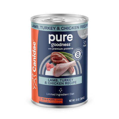 Canidae Pure Grain Free Canned Dog Food, Lamb, Turkey & Chicken, 13-oz