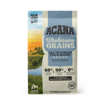 Acana Wholesome Grains Dry Dog Food, Sea to Stream, 22.5-lb