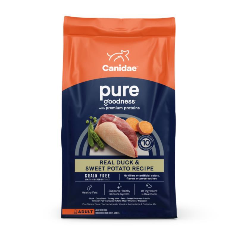 Canidae Pure Grain Free Dry Dog Food, Duck & Sweet Potato, 12-lb
