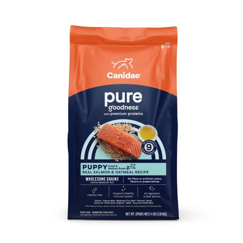 Canidae Pure Wholesome Grains Dry Dog Food, Puppy, Salmon & Oatmeal, 4-lb