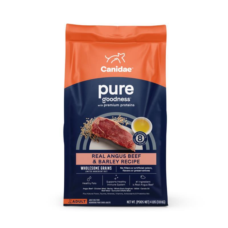 Canidae Pure Wholesome Grains Dry Dog Food, Beef & Barley, 4-lb