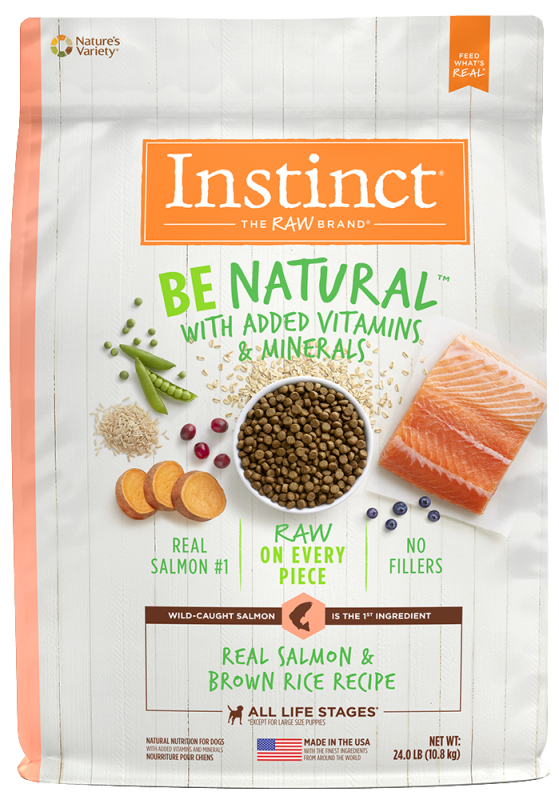 Instinct Be Natural Dry Dog Food, Salmon & Brown Rice, 24-lb