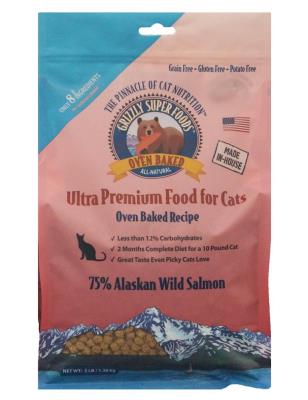 Grizzly Super Foods Wild Alaskan Salmon Oven-Baked Cat Food, 3-lb