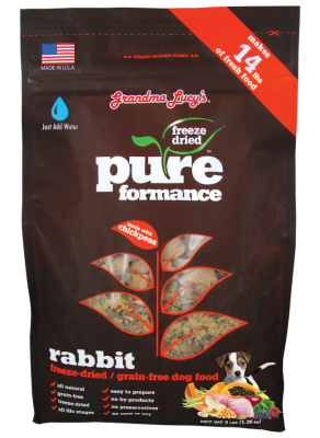 Grandma Lucy's Pureformance Rabbit Freeze-Dried Dog Food, 3-lb