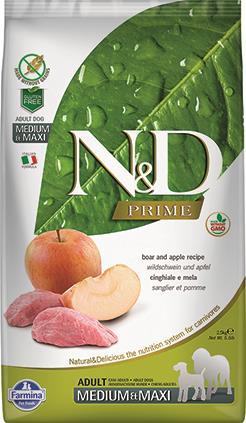 Farmina N&D Prime Dry Dog Food, Boar & Apple, Adult, Medium & Maxi, 26.5-lb