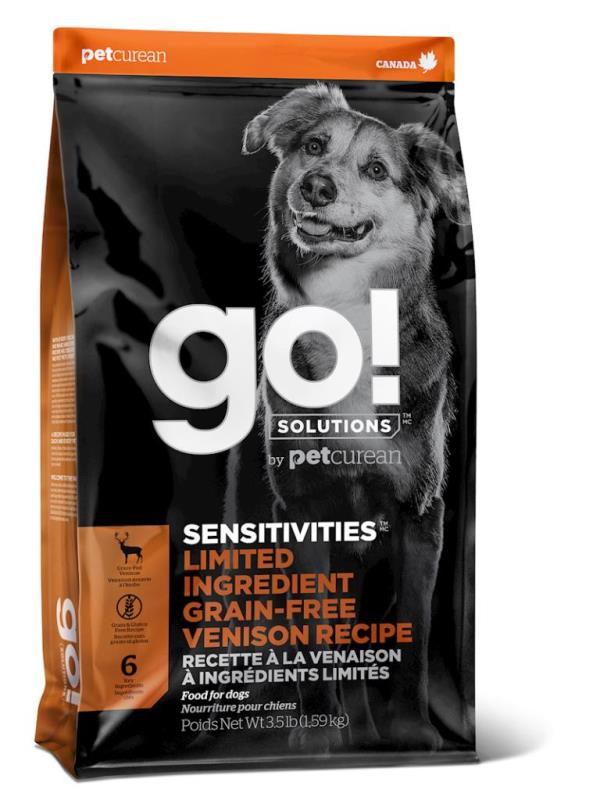 Go! Solutions Sensitivities Limited Ingredient Dry Dog Food, Venison, 3.5-lb