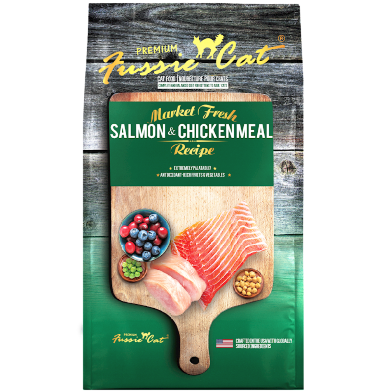 Fussie Cat Market Fresh Dry Cat Food, Salmon & Chicken, 2-lb