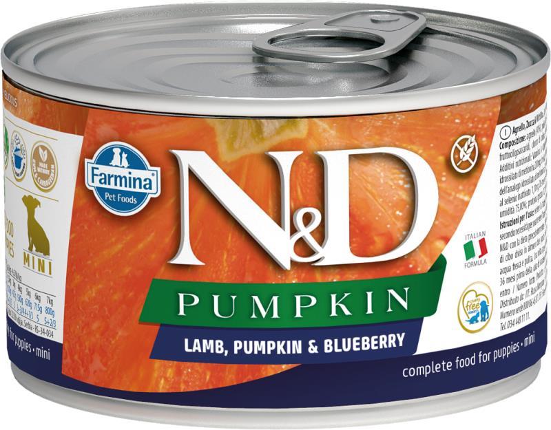 Farmina N&D Pumpkin Canned Dog Food, Lamb Pumpkin & Blueberry, Puppy, 4.9-oz