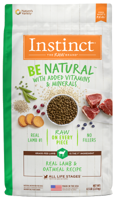 Instinct Be Natural Dry Dog Food, Lamb & Oatmeal, 4.5-lb