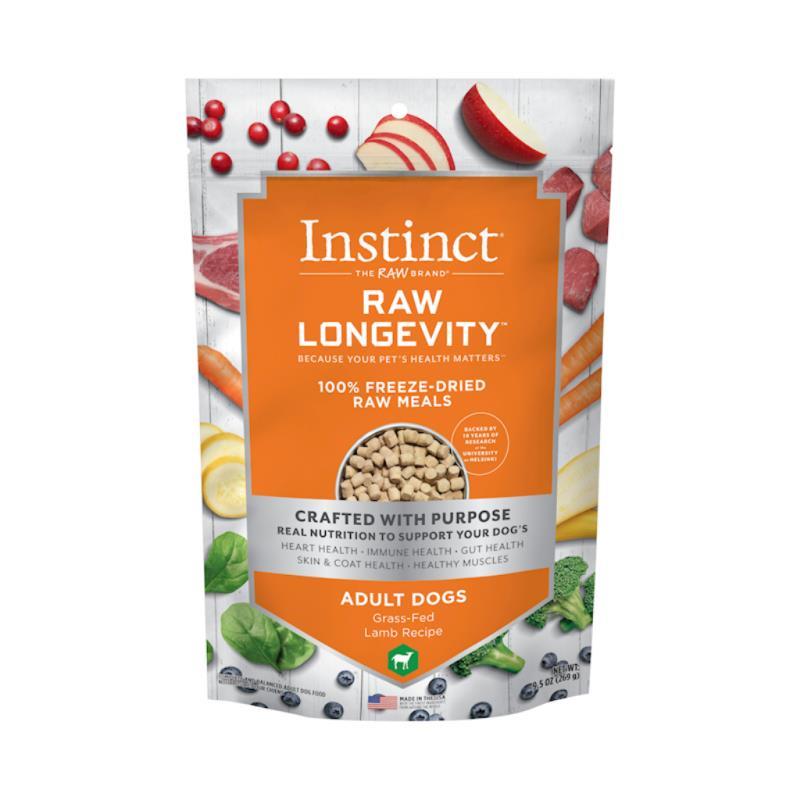 Instinct Longevity Raw Freeze-Dried Dog Food, Lamb, 9.5-oz
