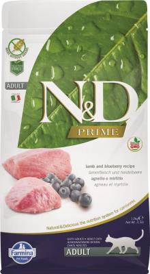 Farmina N&D Prime Dry Cat Food, Lamb & Blueberry, Adult, 11-lb