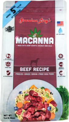 Grandma Lucy's Macanna Beef Freeze-Dried Dog Food, 1-lb