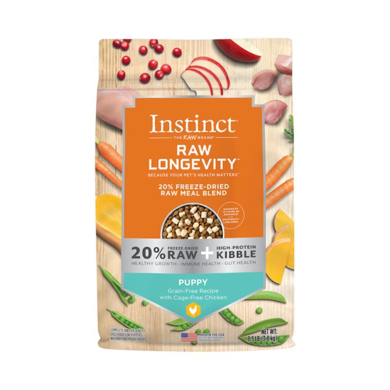 Instinct Longevity 20% Freeze-Dried Raw Meal Blend Dry Dog Food, Puppy, Chicken, 8.5-lb