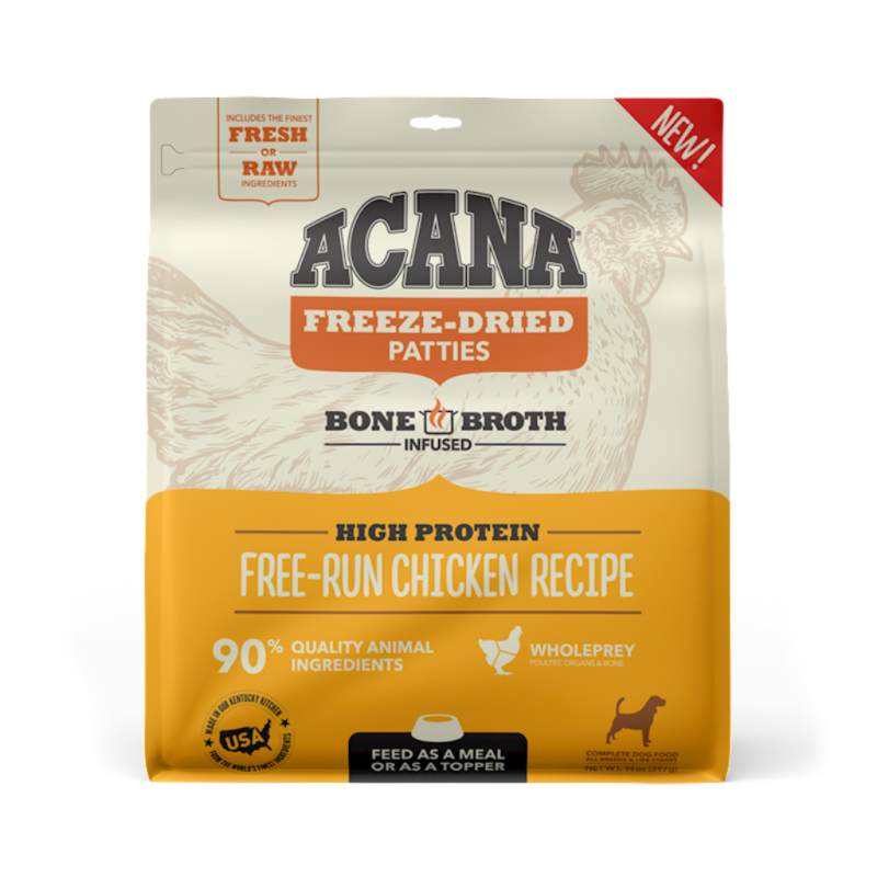 Acana Raw Freeze-Dried Dog Food, Free-Run Chicken, Patties, 14-oz
