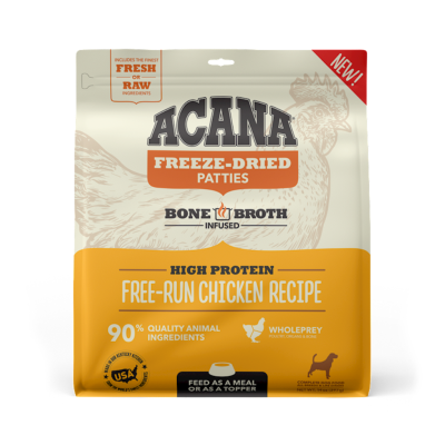 Acana Raw Freeze-Dried Dog Food, Free-Run Chicken, Patties, 14-oz