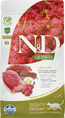 Farmina N&D Quinoa Dry Cat Food, Urinary, Duck, 11-lb