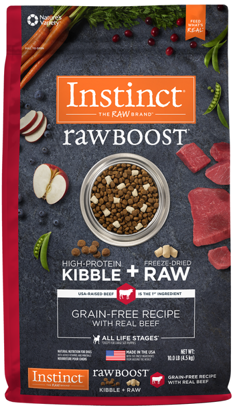 Instinct Raw Boost Grain-Free Dry Dog Food, Beef, 10-lb