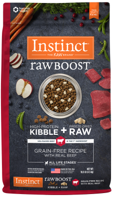 Instinct Raw Boost Grain-Free Dry Dog Food, Beef, 10-lb