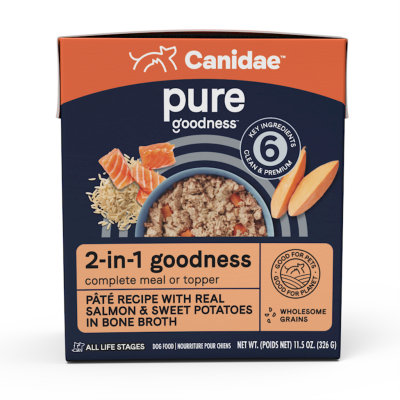 Canidae Pure Goodness 2-in-1 Pate Wet Dog Food, Salmon, 11.5-oz