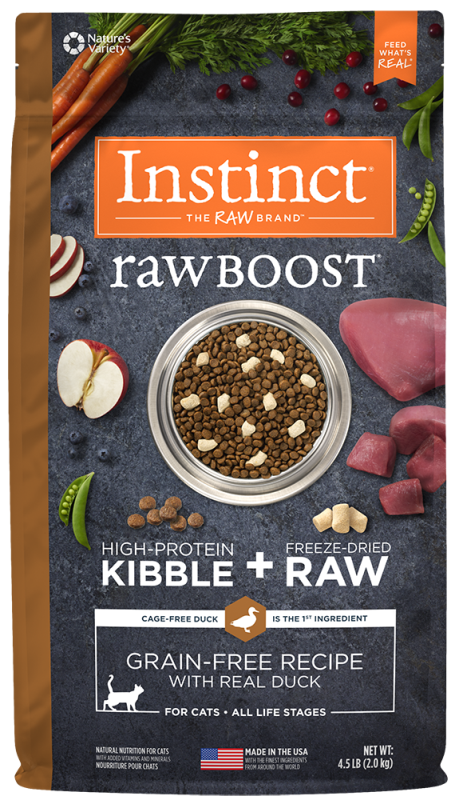 Instinct Raw Boost Dry Cat Food, Duck, 4.5-lb
