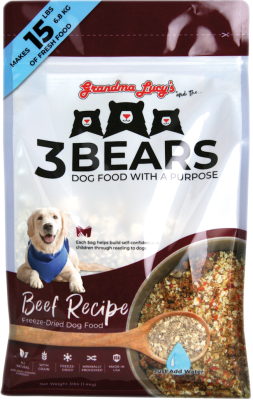 Grandma Lucy and the 3 Bears Beef Freeze-Dried Dog Food, 3-lb