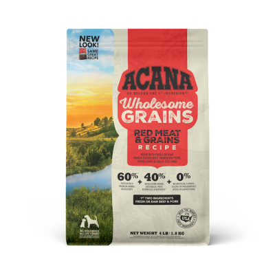 Acana Wholesome Grains Dry Dog Food, Red Meat, 4-lb