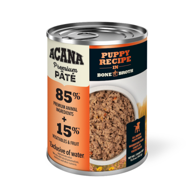 Acana Premium Pate Canned Dog Food, Puppy Recipe in Bone Broth, 12.8-oz