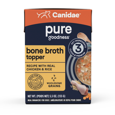 Canidae Pure Goodness Bone Broth Dog Food Topper, Chicken & Rice, 5.5-oz