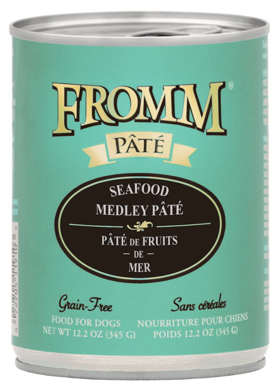 Fromm Pate Canned Dog Food, Seafood Medley, 12.2-oz