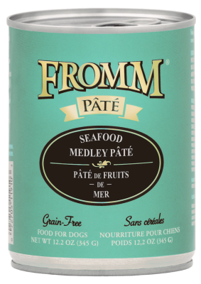 Fromm Pate Canned Dog Food, Seafood Medley, 12.2-oz