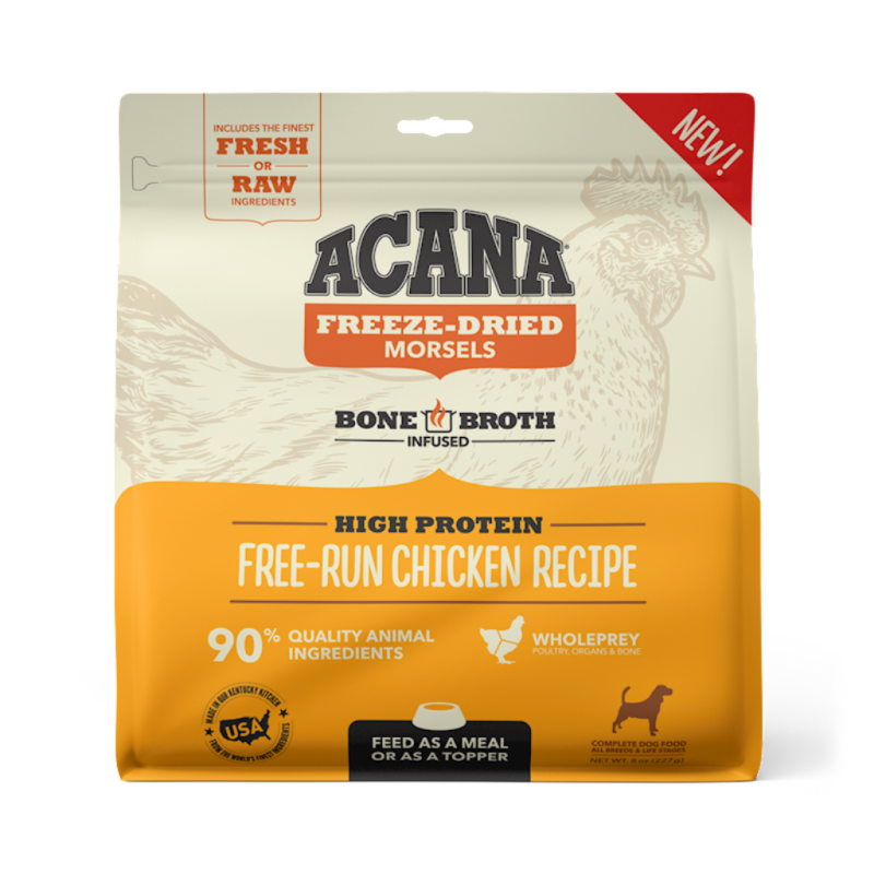 Acana Raw Freeze-Dried Dog Food, Free-Run Chicken, Morsels, 8-oz