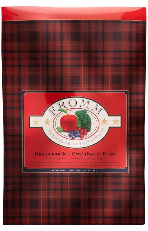 Fromm Four-Star Dry Dog Food, Highlander Beef, Oats 'n Barley, 30-lb