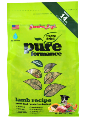 Grandma Lucy's Pureformance Lamb Freeze-Dried Dog Food, 3-lb