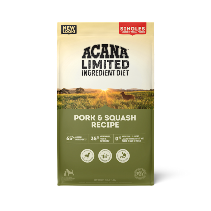 Acana Singles Limited Ingredient Diet Dry Dog Food, Pork & Squash, 22.5-lb