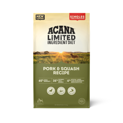 Acana Singles Limited Ingredient Diet Dry Dog Food, Pork & Squash, 22.5-lb