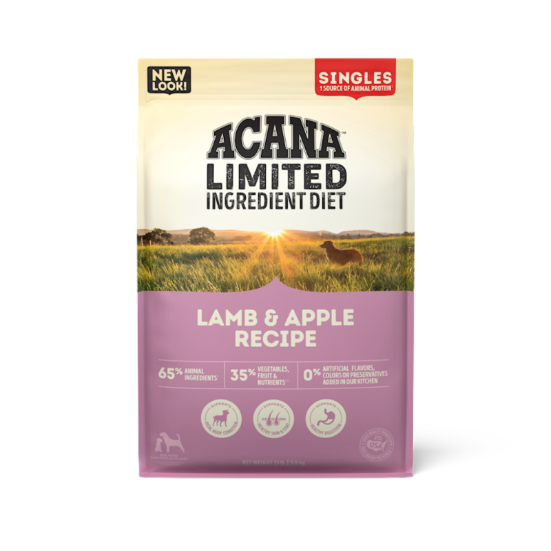 Acana Singles Limited Ingredient Diet Dry Dog Food, Lamb & Apple, 13-lb